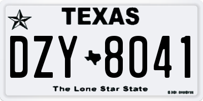 TX license plate DZY8041