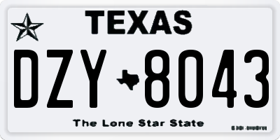 TX license plate DZY8043