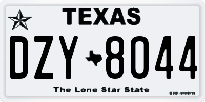 TX license plate DZY8044