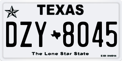 TX license plate DZY8045