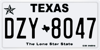 TX license plate DZY8047