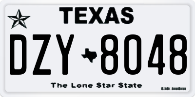 TX license plate DZY8048