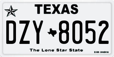 TX license plate DZY8052