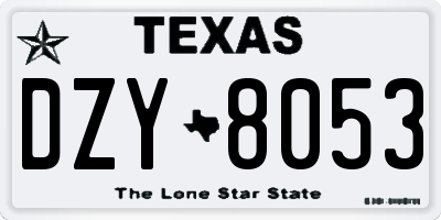 TX license plate DZY8053