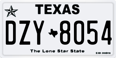 TX license plate DZY8054