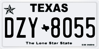 TX license plate DZY8055