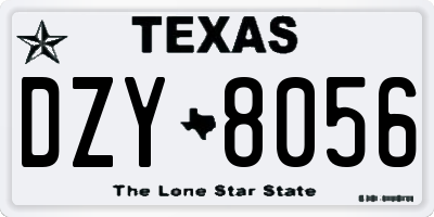 TX license plate DZY8056