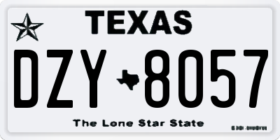 TX license plate DZY8057