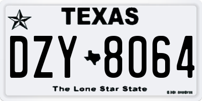 TX license plate DZY8064