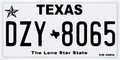 TX license plate DZY8065