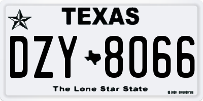 TX license plate DZY8066