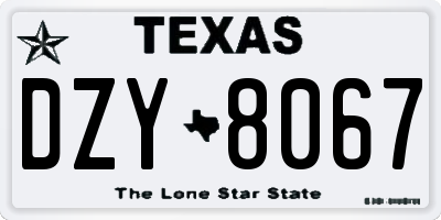 TX license plate DZY8067