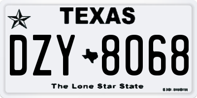 TX license plate DZY8068