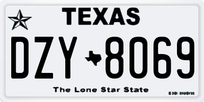 TX license plate DZY8069