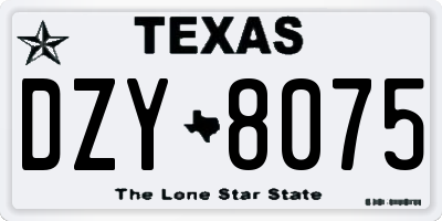 TX license plate DZY8075