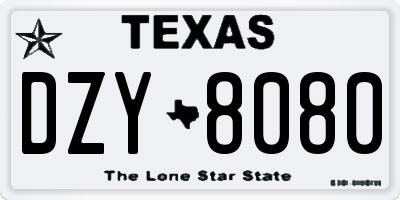 TX license plate DZY8080