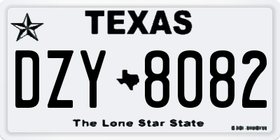 TX license plate DZY8082