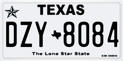 TX license plate DZY8084