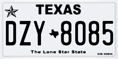 TX license plate DZY8085