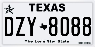 TX license plate DZY8088