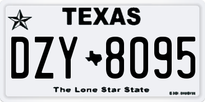 TX license plate DZY8095