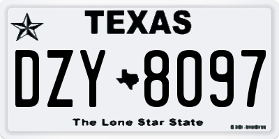 TX license plate DZY8097