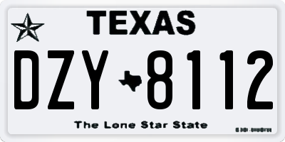 TX license plate DZY8112