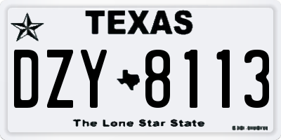 TX license plate DZY8113