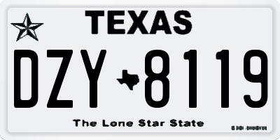 TX license plate DZY8119