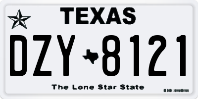 TX license plate DZY8121