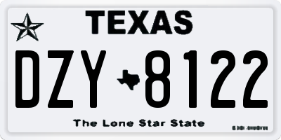 TX license plate DZY8122