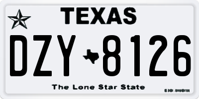 TX license plate DZY8126