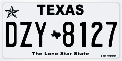 TX license plate DZY8127