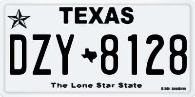 TX license plate DZY8128