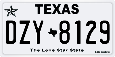 TX license plate DZY8129