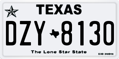 TX license plate DZY8130