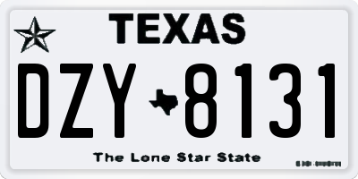 TX license plate DZY8131