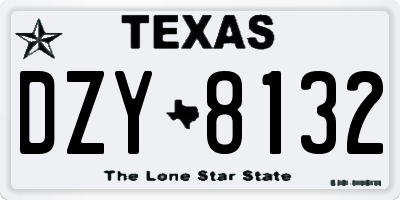 TX license plate DZY8132