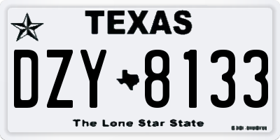 TX license plate DZY8133