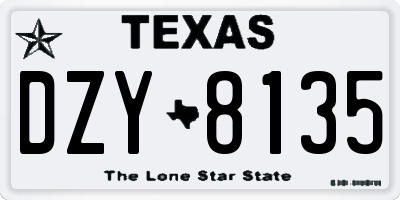 TX license plate DZY8135