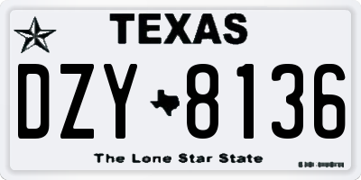 TX license plate DZY8136