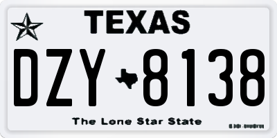 TX license plate DZY8138