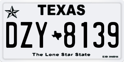 TX license plate DZY8139