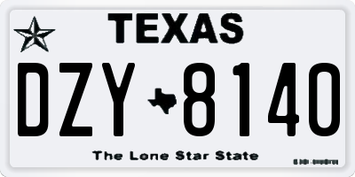 TX license plate DZY8140