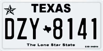 TX license plate DZY8141