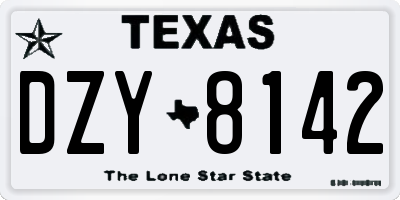 TX license plate DZY8142