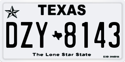 TX license plate DZY8143