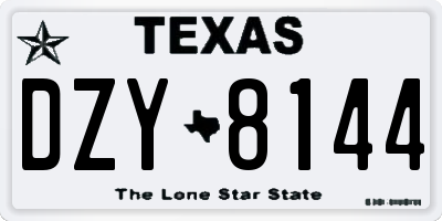 TX license plate DZY8144