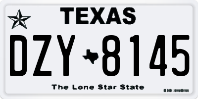 TX license plate DZY8145