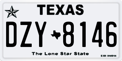 TX license plate DZY8146